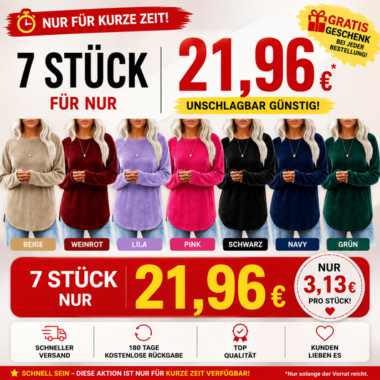 👚 Saisonaler Style – Lässiges Baumwoll-Oberteil mit Rundhalsausschnitt – Luftiger Tragekomfort & vielseitig kombinierbar mit Jeans oder Leggings.